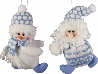 Мягкая игрушка "Дед Мороз", "Снеговик" HM-001B
