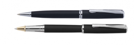 Набор  Pierre Cardin PEN&PEN: ручка шариковая + роллер. Цвет - черный матовый. Упаковка Е.