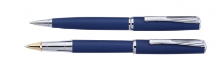 Набор  Pierre Cardin PEN&PEN: ручка шариковая + роллер. Цвет - синий матовый. Упаковка Е.