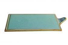 Блюдо для сыра 21*30 см (L с ручкой 34 см) фарфор цвет голубой 358134 бирюзовый