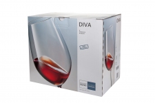 Набор бокалов для вина Bordeaux 591 мл, h=26,1 см, d=9 см, DIVA, хрустальное стекло, 6 шт. 110238-6