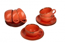 Porland Набор чайных пар 250 мл Сизонс (12 предметов), оранжевый POR0050