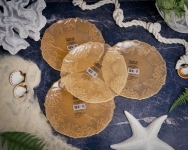 Набор обеденных тарелок Casa di Fortuna Crab , 21 см , 4 шт., пастельно-лососевый, стекло CDF-1004-2112007-4