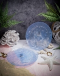 Набор обеденных тарелок Casa di Fortuna Scallops , 28 см , 2 шт., пастельно-голубой, стекло	 CDF-1755-2112009-2