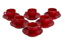 Porland Набор кофейных пар 80 мл Сизонс (12 предметов), красный POR0062