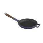 Сковорода с деревянной ручкой 1,32 л, d 24 см, h 3,5 см, чугун, цвет фиолетовый LV Y TV 24 K0 P