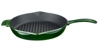 Сковорода-гриль d 28 см, чугун, цвет зеленый LV Y GT 28 PR G