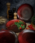 Набор тарелок Lykke Red 25 см, 4 шт POR1471