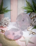 Набор обеденных тарелок Casa di Fortuna Coralina , 28 см , 2 шт., пастельно-розовый с серебристым декором, стекло	 CDF-1470-2107104-2