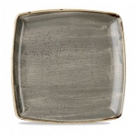 Тарелка мелкая квадратная 26,8см без борта stonecast цвет peppercorn grey SPGSDS101