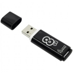 Память Smart Buy "Glossy"  8GB, USB 2.0 Flash Drive, черный, SB8GBGS-K