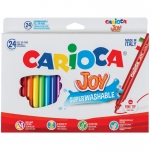 Фломастеры Carioca "Joy", 24цв., смываемые, картон, европодвес, 40615