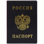 Обложка для паспорта ДПС, ПВХ, тиснение "Герб", черный, 2203.В-107