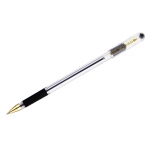 Ручка шариковая MunHwa "MC Gold" черная, 0,5мм, грип, штрих-код, BMC-01