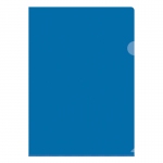 Папка-уголок OfficeSpace А4, 100мкм, пластик, прозрачная синяя, Fmu15-11_882