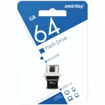 Память Smart Buy "OTG POKO"  64GB USB2.0/microUSB, Flash Drive черный, SB64GBPO-K