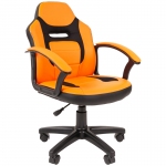 Кресло детское Chairman Kids 110, PL черный, экокожа оранжевая/ткань TW черная, регулир. по высоте, 7049365