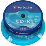Диск CD-R 700Mb Verbatim 52x Cake Box (25шт), 43439