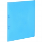 Папка на 2 кольцах OfficeSpace А4, 25мм, 400мкм, пластик, синяя полупрозрачная, 300645
