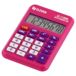 Калькулятор карманный Eleven LC-110NR-PK, 8 разрядов, питание от батарейки, 58*88*11мм, розовый, LC-110NR-PK