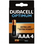 Батарейка Duracell Optimum AAA (LR03) алкалиновая, 4BL, 5000394158726