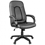 Кресло руководителя Helmi HL-E29 "Brilliance", экокожа черная, мягкий подлокотник, 279846