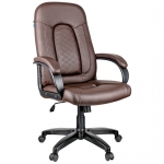 Кресло руководителя Helmi HL-E29 "Brilliance", экокожа коричневая, мягкий подлокотник, 279847