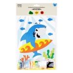 Аппликация из песка и цветной фольги ТРИ СОВЫ "Акуленок", с раскраской, пакет с европодвесом, ФП_47856