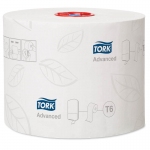 Бумага туалетная Tork "Advanced"(Т6) 2-слойная, Mid-size рулон, 100м/рул., мягкая, тиснение, белая, 127530