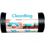 Мешки для мусора  30л КБ "CleanBag" ПНД, 48*55см, 12мкм, 30шт., черные, в рулоне, 395511