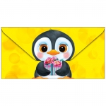 Конверт для денег Арт и Дизайн "Пингвин", 83*167мм, вырубка, лак, 0316.191