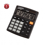 Калькулятор настольный Citizen SDC-805NR, 8 разр., двойное питание, 105*120*21мм, черный, SDC-805NR