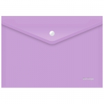 Папка-конверт на кнопке Berlingo "Starlight" А4, 180мкм, прозрачная фиолетовая, индив. ШК, AKk_04107