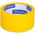Клейкая лента упаковочная OfficeSpace, 48мм*40м, 45мкм, желтая, ШК, КЛ_6286