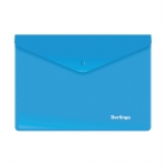Папка-конверт на кнопке Berlingo, А5+, 180мкм, синяя, OBk_05002