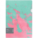 Папка-уголок Berlingo "Haze", 200мкм, мятная/розовая, с рисунком, с эффектом блесток, LFG_A4922