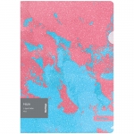 Папка-уголок Berlingo "Haze", 200мкм, розовая/голубая, с рисунком, с эффектом блесток, LFG_A4923