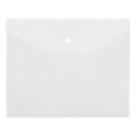 Папка-конверт на кнопке СТАММ А5+, 150мкм, пластик, прозрачная, бесцветная, ММ-32276