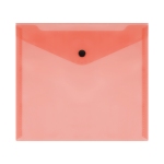 Папка-конверт на кнопке СТАММ А5+, 150мкм, пластик, прозрачная, красная, ММ-32279