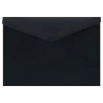 Папка-конверт на кнопке СТАММ А4, 150мкм, непрозрачная, черная, ММ-32284