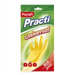 Перчатки резиновые Paclan "Practi. Universal", разм. М, желтые, пакет с европодвесом, 407894