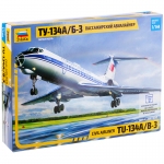 Модель для сборки ZVEZDA "Пассажирский авиалайнер ТУ-134", масштаб 1:144, 7007
