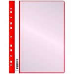 Папка-скоросшиватель с 10 вкладышами OfficeSpace с перфорацией, А4, 160мкм, пластик, красная, 281211