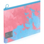 Папка-конверт на молнии с расширением Berlingo "Haze" А4, 180мкм, розовая/голубая, с рисунком, с эффектом блесток, ZGx_A4923
