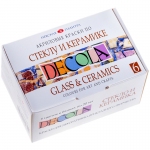 Краски по стеклу и керамике Decola, 06 цветов, 20мл, картон, 4041026