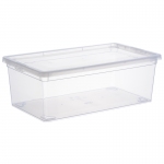 Ящик для хранения Idea, 5,5л, с крышкой, 34*19*12cм, пищевой полипропилен, прозрачный, М 2351