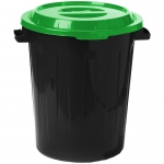 Бак для мусора уличный Idea, с крышкой, 60л, ярко-зеленый, М 2393