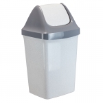 Ведро-контейнер для мусора (урна) Idea "Свинг", 25л, качающаяся крышка, пластик, мраморный, М 2463
