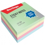 Самоклеящийся блок Berlingo "Ultra Sticky", 75*75мм, 400л., 4 пастельных цвета