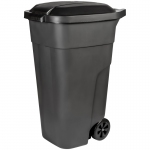 Бак для мусора уличный PlastTeam, с крышкой, на колесах, 110л, PT9957